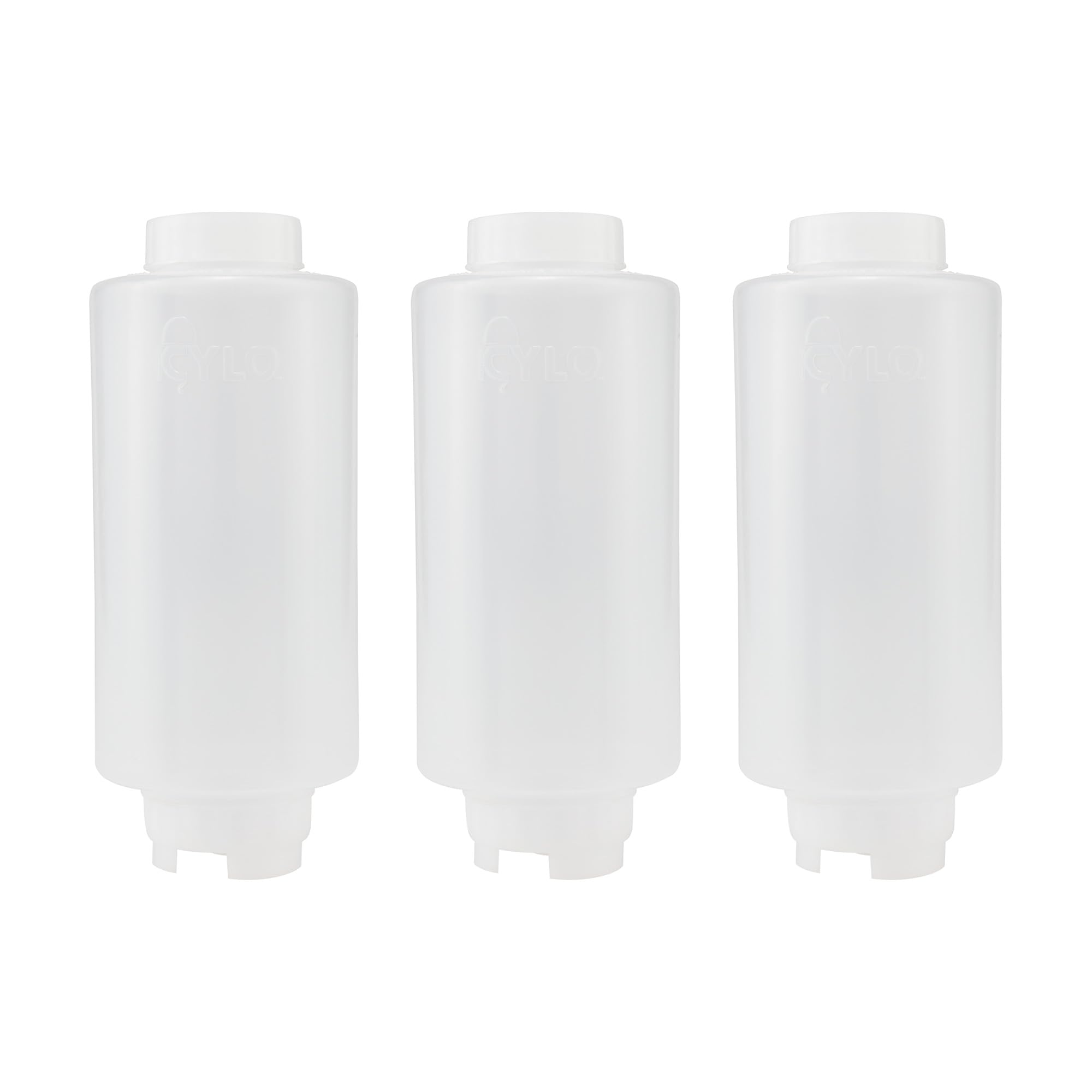 Creative Mark Clear Cylo Fifo Squeeze Bottle -Empty - 3 Pack - 32 Oz. Inverted Squeeze Bottle With Air-Tight Non-Drip Silicone Valve; Acrylic Paint, Sauce & Condiment Bottles For Painters And Food Industry