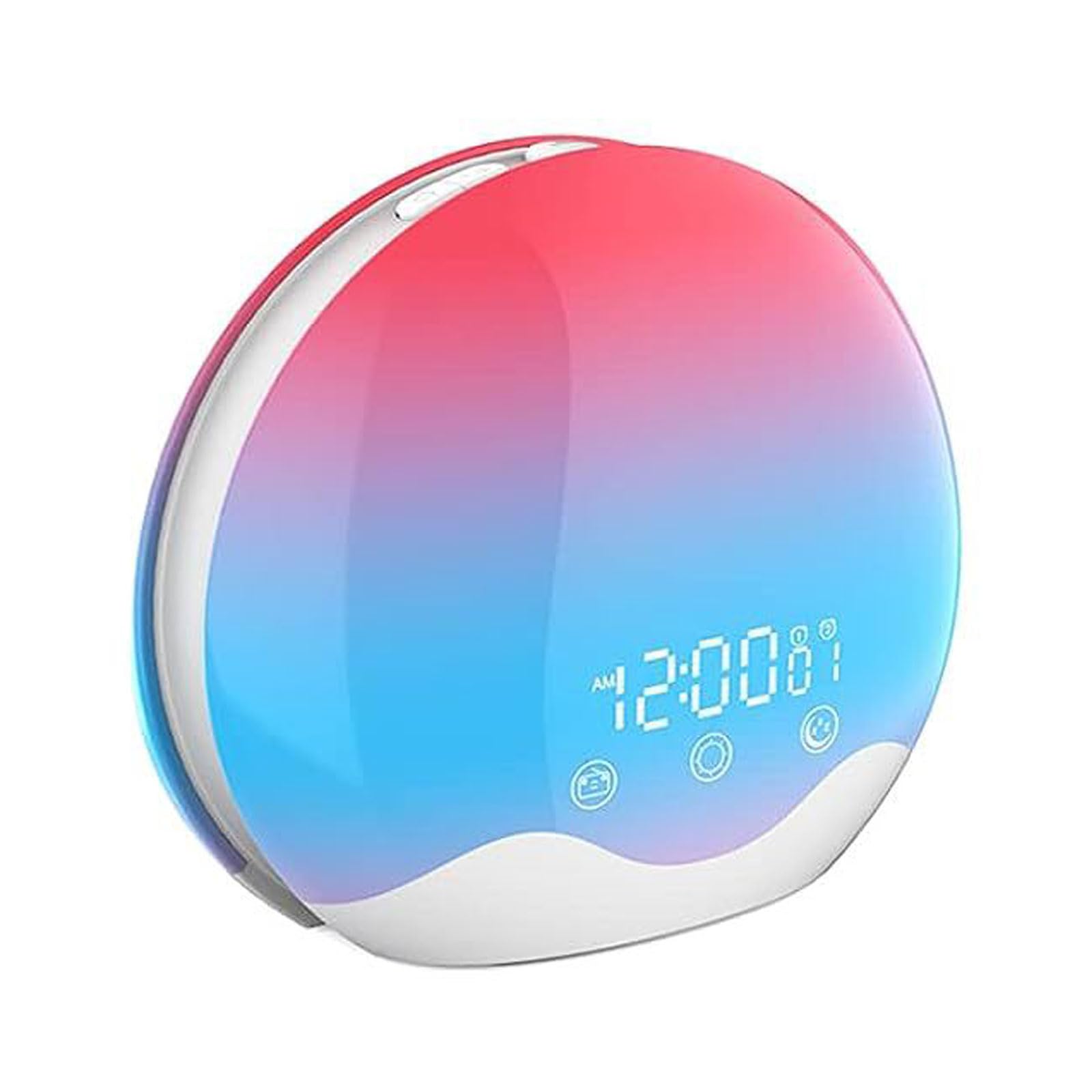 Hsioluted Colorful Bedroom Desk Clock Lamp Sunrising Mimicking Alarm Clock with Color Lighting Option Simulated Sunrising Light Simulation Alarm