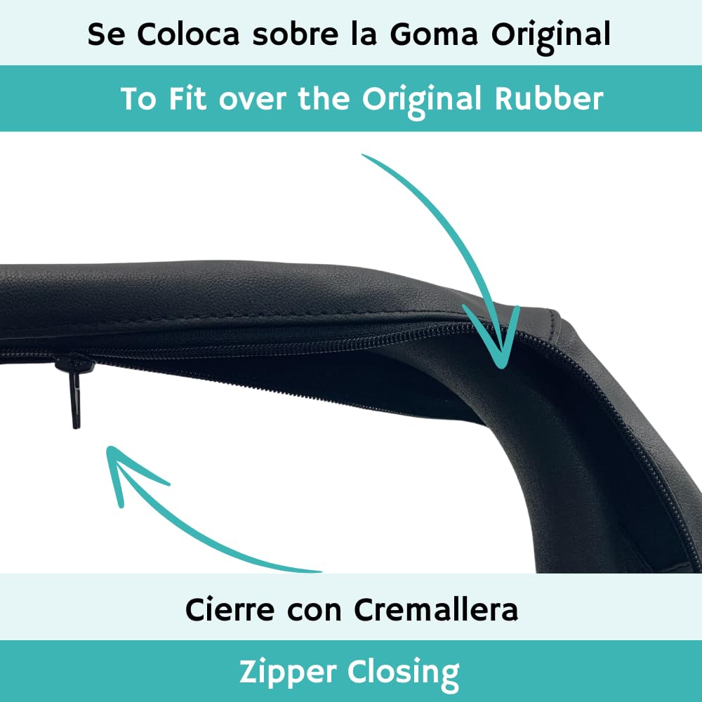 Fundas Polipiel para Manillar de Jane Rider y Concord NEO (Se coloca encima de la goma original) (Negro)