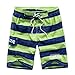 Produktbild UJUNAOR 2019 Sommer Badeshorts/Badehose für Herren mit Kordelzug Casual Streifen Surfen Trunks Hosen Männer Strandhosen Schnelltrocknend Unterwäsche(Grün,Large)