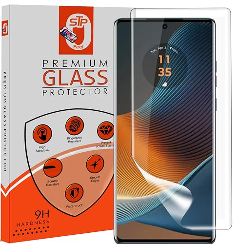 Image of STP FEEL 1 Pack Unbreakable Membrane Screen Protector Guard Compatible For Motorola Edge 50 Fusion 5G, 6.7 Inch | Hydrogel Membrane Ultra Smooth Touch with Finger Print Support - HD /3 Months Warranty