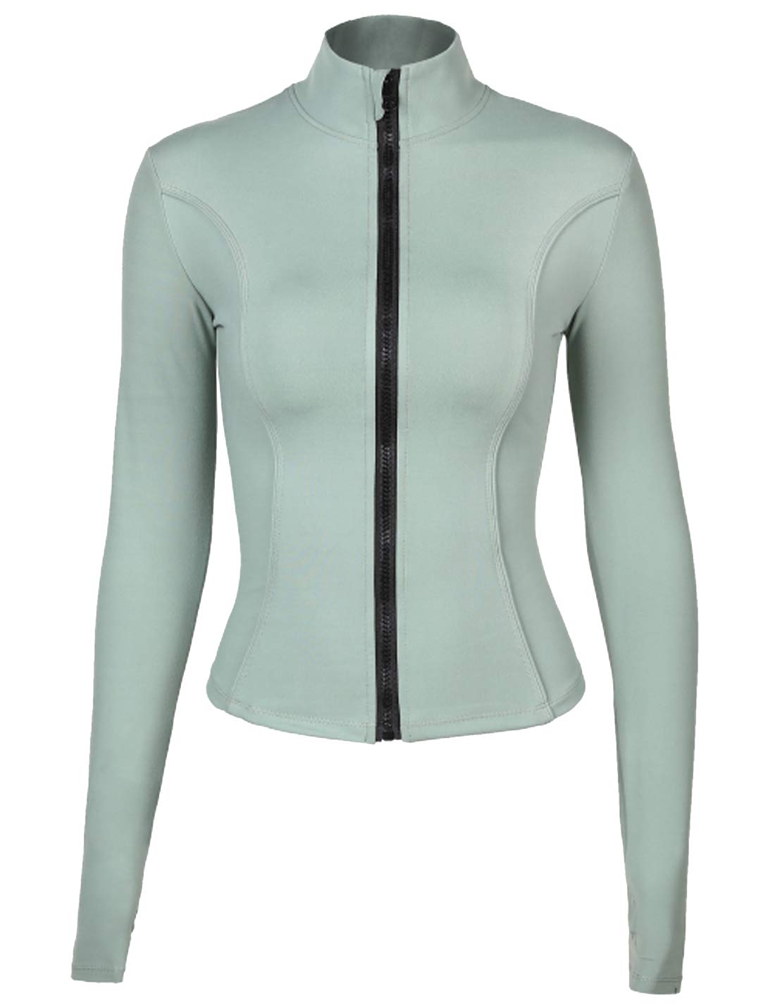 Locachy Women's Slim Fit Full Zip Athletic Running Sports Workout Jacket with Pockets
