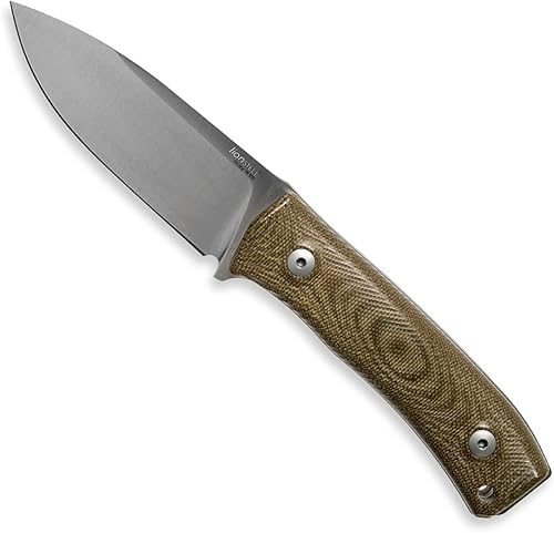 LionSTEEL M4 Bushcraft - Cuchillo de hoja fija, hoja de acero sinterizado M390, funda de cuero