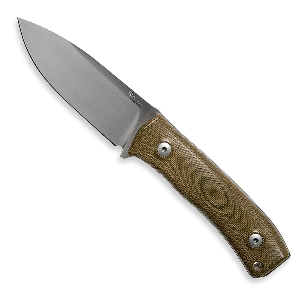 LionSTEEL M4 Fixed Blade FatCarbon Glow in the Dark Carbon Fiber Handle Scales, Full Extended Tang Construction, M390 Steel Blade, Triple Stitched