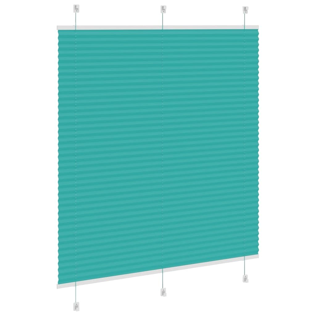 Roleta plisowana, zielona petrol, 120 x 100 cm, szerokość materiału 119,4 cm poliester, ochrona przed spojrzeniami, przepuszczająca światło, zaciemniająca, na zaciski Klemmfix, bez wiercenia