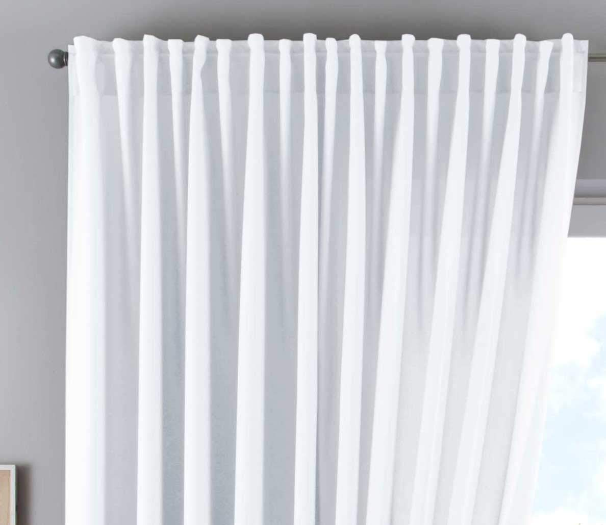 Gardinenbox Palermo 100002651-2 Juego de 2 Cortinas Opacas «Palermo», 250 x 300 cm (Alto x Ancho), Color Blanco, con alzapaños