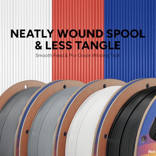 Image of OVERTURE 4KG Bundle High Speed PLA Filament 1.75mm, Neatly Wound 3D Printer Filament 4 Pack 1kg Spool (2.2lbs) Rapid PLA, Fit Most FDM 3D Printers (Black+White+Light Grey+Space Grey)