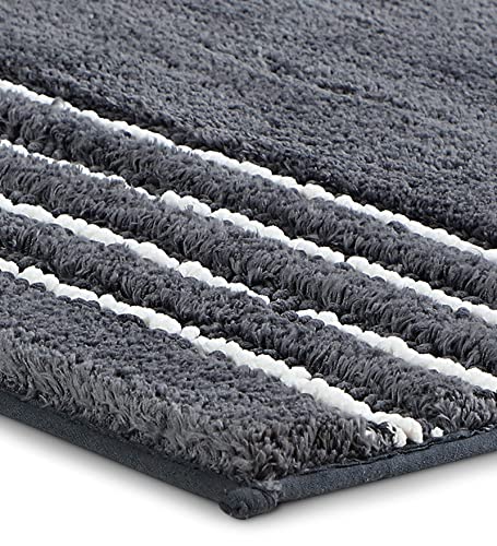 Image of Obsessions Ultra Soft Solid Bath Runner - Premium 1950 GSM Density, Anti-Skid Safety Backing & Superior Absorbency for Quick-Dry Comfort (60x150 cm, Charcoal)