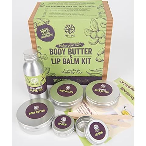 Make your Own Body Butter&Lip Balm Kit/Gift Set/Craft kit (vegan, ethical,sustainable, 100% natural ingredients). Gift for girl/teenage girl. Vegan Birthday gift Cover