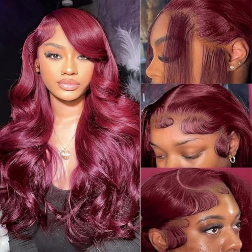 32 Inch Blue Lace Front Wigs Human Hair Dark Blue