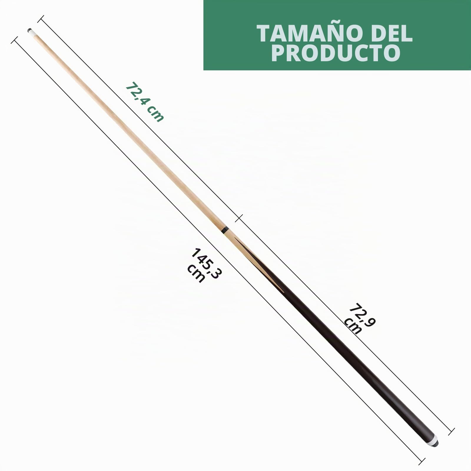JX Juego de 2 Palos de Billar con Punta de 13 mm 58" Palo de Billar Profesional de Madera de Arce Canadiense, 18 onzas