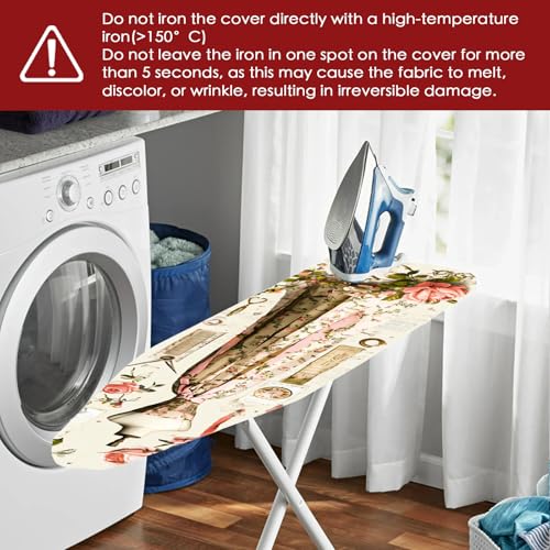 Image of Nuxovilar Floral Dress Form Ironing Board Cover 15x54 Polyester | Iron Pad Scorch Guard laundry helper protective board shield home laundry room craft studio (Dress Form)
