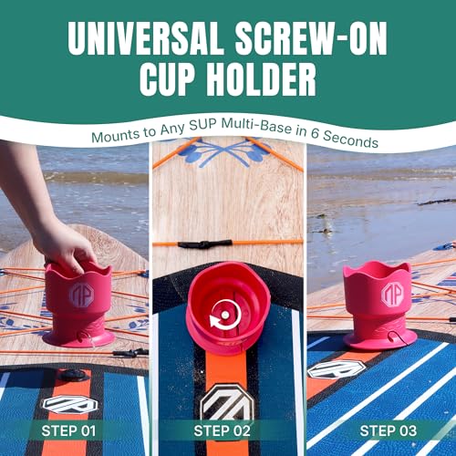 Image of niphean Paddle Board Cup Holder 2 Pack, Versatile Kayak Accessories Drink Holder for Various Container Sizes, Durable and Stable Boat Cup Holder for SUP Paddleboard & Kayak