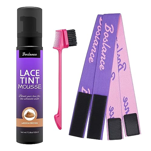 Boslance Wig Tint Kit: Lace Tint Mousse, Spray, and Foam for Natural Hair Color - Wig Installation Tool Set