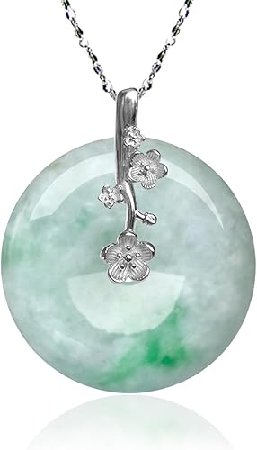 Dahlia Eternal Circle Jade Necklace, Real Grade A Certified Burma Jadeite for Inner Peace