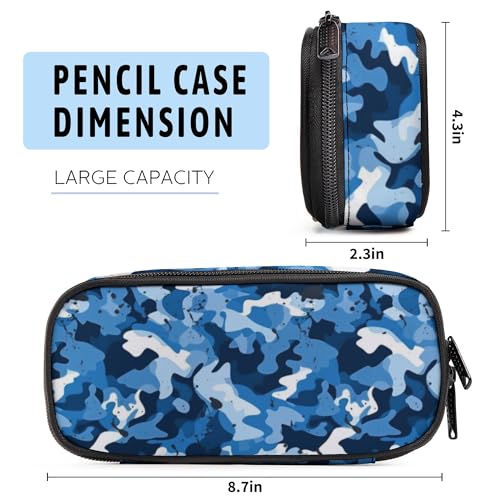Image of Camo Pencil Case, Large Capacity Pen Pencil Case for Boys Girls Teen, Kids 3 Compartments Multifunction Pencil Box with Zipper Organizer, Pencil Pouch for Back to School Students