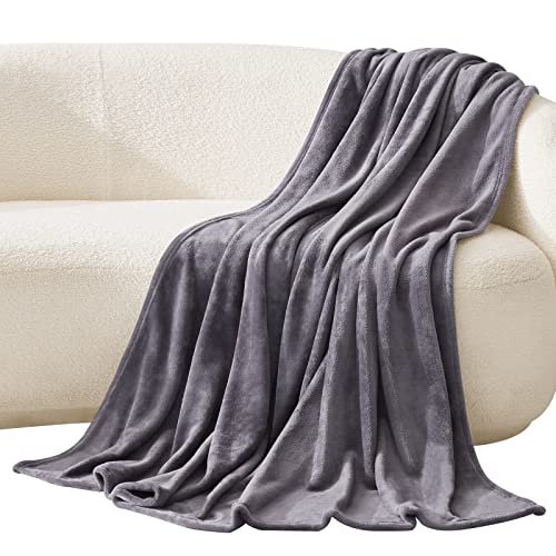 Lifewit Manta Sofa de Franela Suave, Manta para sofá y Cama, Microfibra Cálida Manta Polar Felpa Acogedora Mantas de Lujo, 230 x 230 cm, Gris