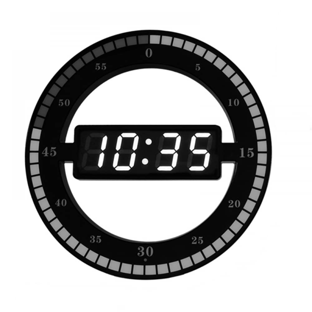 Home Living Room Wall Clock Mute Creative Digital 12 inch Acrylic Electronic Clock Hanging Wall led Round Clock Simple Night Light