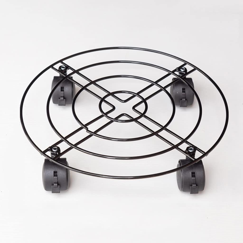 Chariot à plantes de 30,5 cm avec roulettes noir pour pot de fleurs