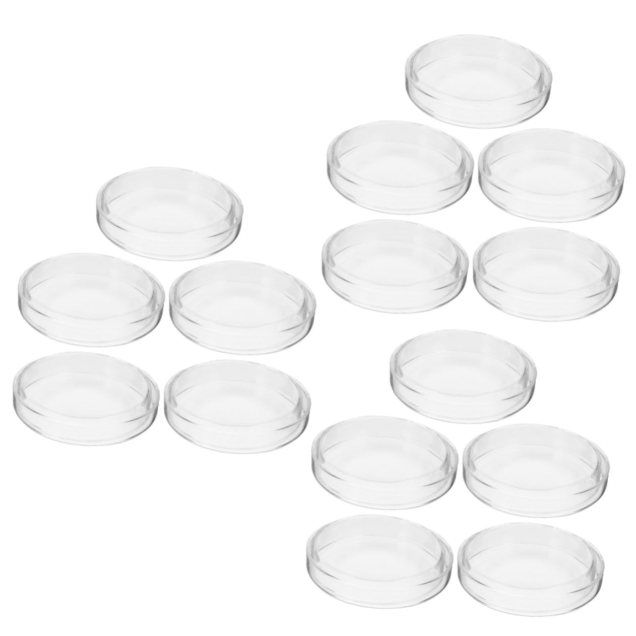 15piezas Placas De Vidrio De Tapa Dish De Transparente Para Uso Científico y Agar