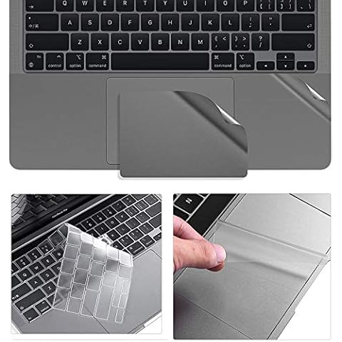 Full Protection Kit for 2022 2020 MacBook Pro 13 Inch Model A2338 M2 M1/A2289/A2251,TPU Keyboard Cover + Palm Rest Skin Protector + 2X Trackpad Cover for MacBook Pro 13" Cover