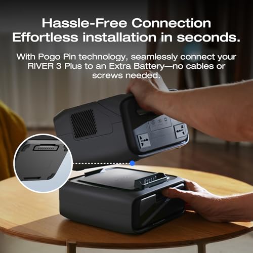 Image of EF EcoFlow Portable Power Station RIVER 3 Max, R3P with EB300 Extra Battery - 572Wh LiFePO4 Battery, 1200W Output, <10 ms UPS, <30 dB Quiet, Wireless Connection, Solar Generator for Camping & RV