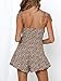 Jeanewpole1 Womens Summer Casual Floral Ruffle Backless Spaghetti Strap Beach Romper Shorts Jumpsuit Khaki