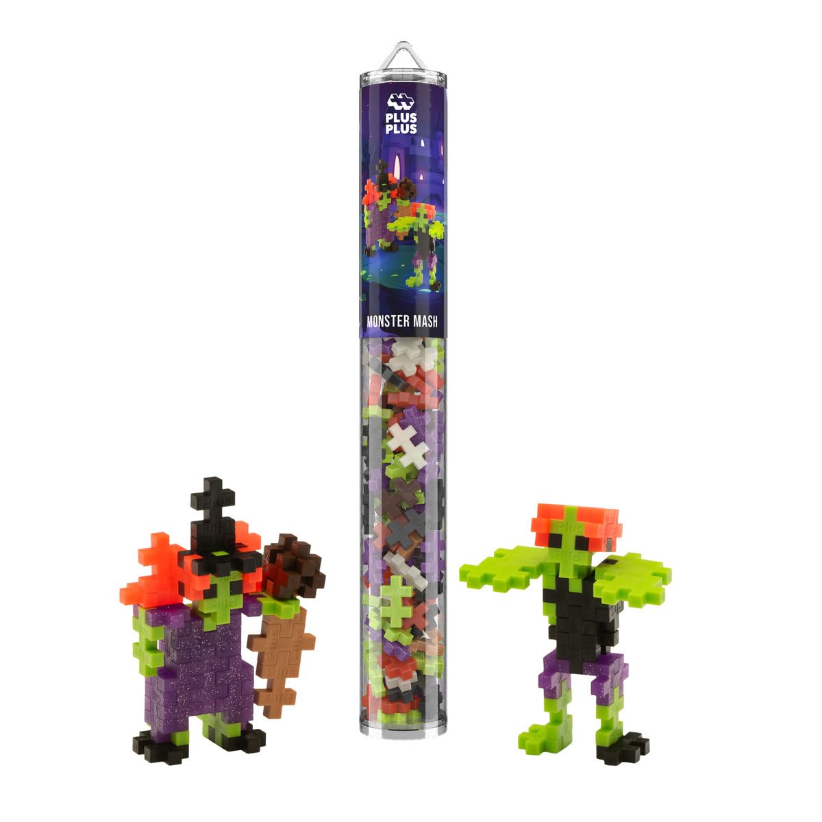 Plus Plus Building Blocks Toy - 100 pc Kids Construction Toys, Creative Learning Resources and STEM Play for Home and Travel - Girls and Boys Toys Age 5 Plus - Monster Mash 100 Pieces — image 1
