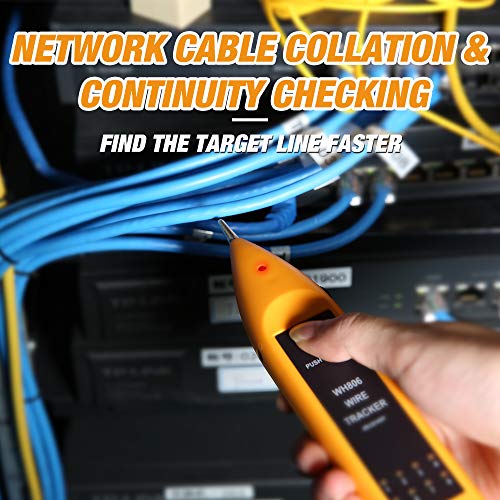 SILIVN Wire Tracker,RJ45 RJ11 Cable Tester Line Finder Multifunction Wire Tracker Toner Ethernet LAN Network Cable Tester for Network Cable Collation, Telephone Line Tester, Continuity Checking