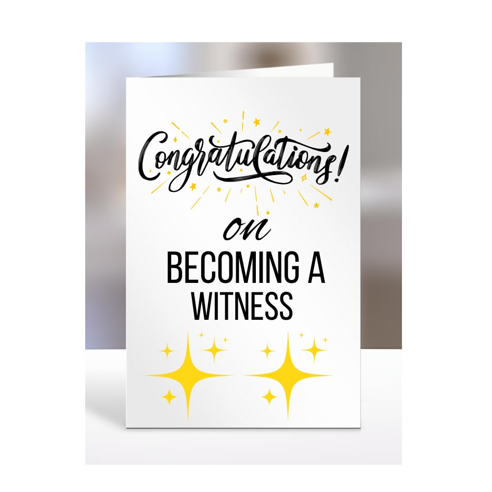 Congratulations on becoming a Witness card, Gifts for Men, Women, Presents for Christmas, A5-79_200