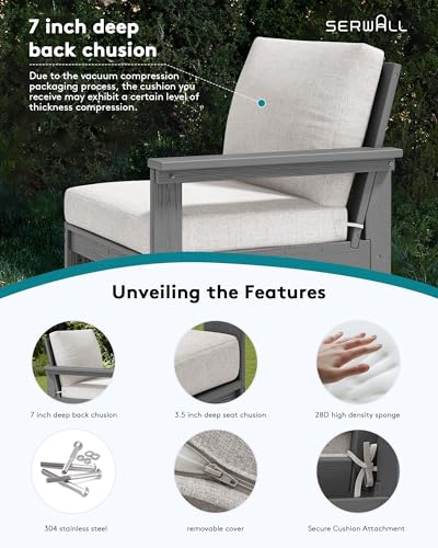 Image of SERWALL HDPE Outdoor Couch with Coffee Table