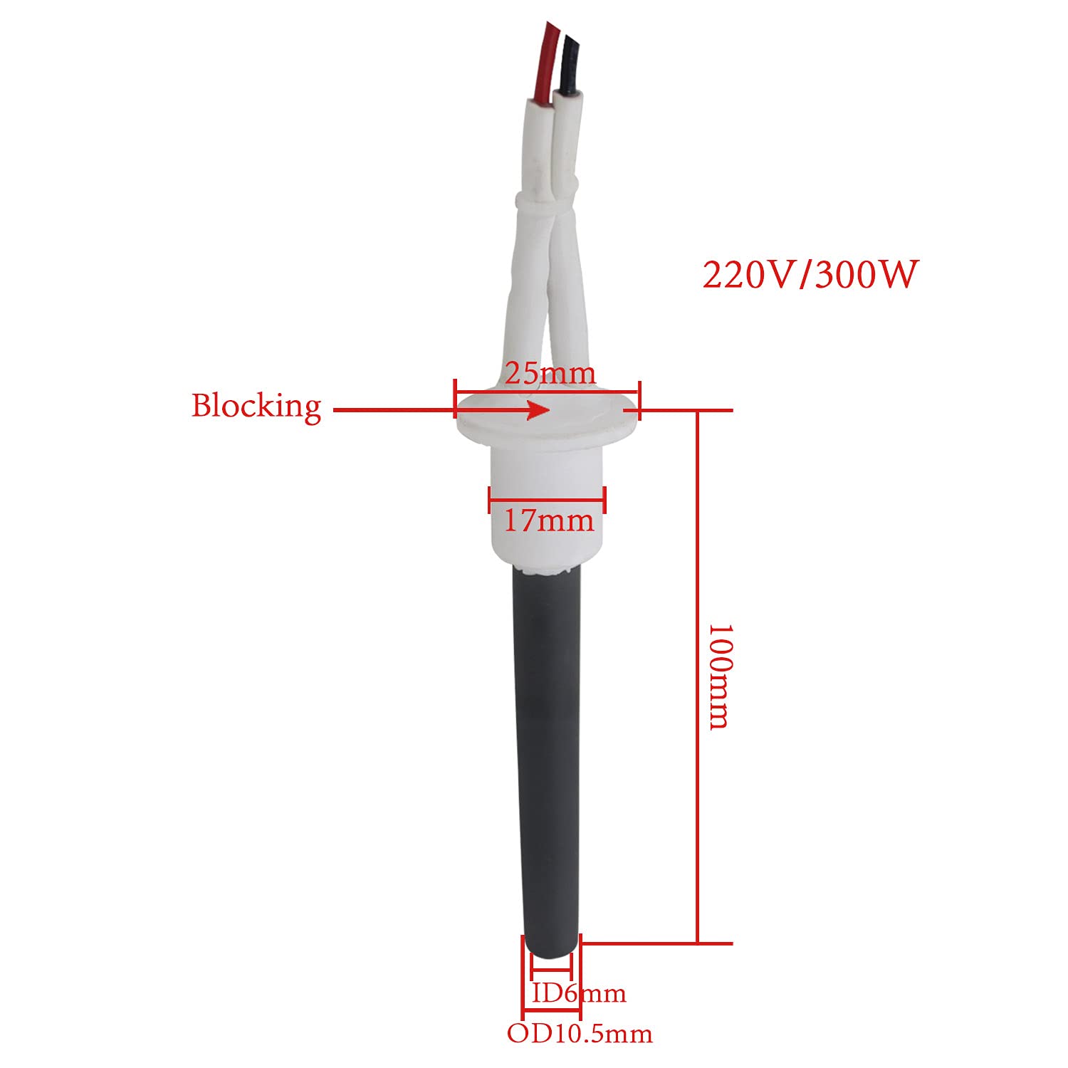 Keramischer glühzünder 220v 300w keramische zündung pelletzünder zündpatrone zündwiderstand zündstab für pelletofen (Oben solide)