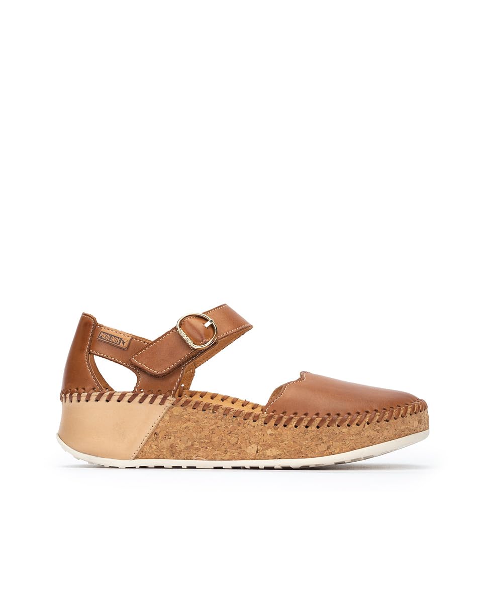 Semi-Closed Shoes Leather Marina for Woman Brandy