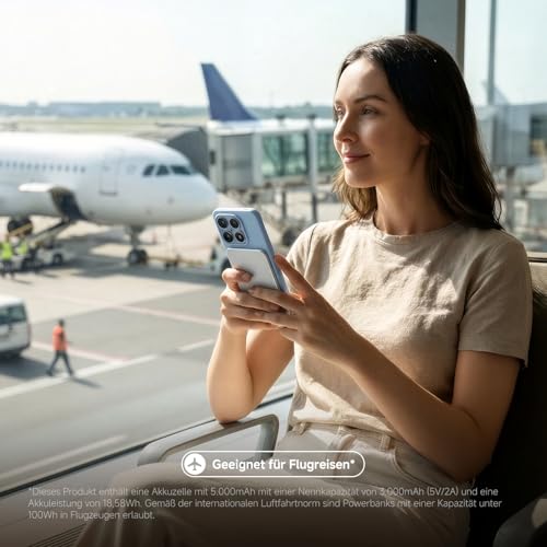 Xiaomi UltraThin Magsafe Powerbank, Ultra Slim 6 mm, externe batterij 5000 mAh, 15 W Max snel opladen, draagbare oplader, ergonomisch ontwerp, voor iPhone en Android - Afbeelding 3