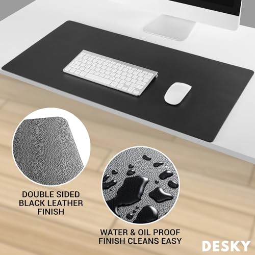 Desky Leather Desk Mat pad para escritorio negro 23.6 x 13.8 miniatura 2
