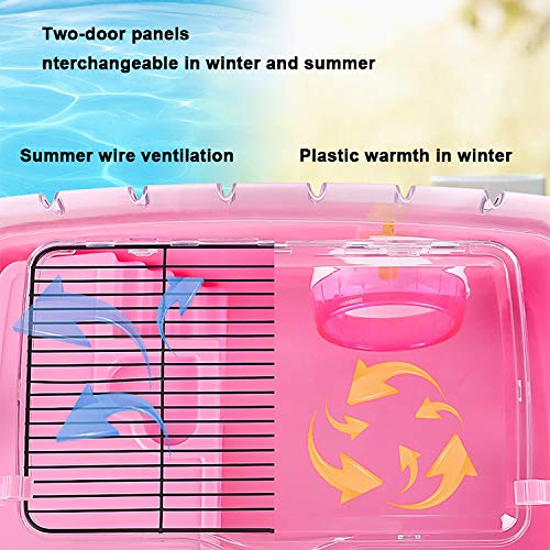 Hamster Jaula de Gran tamaño Villa, Oso de Oro, Gerbil, Pequeñas Mascotas Jaula Hamster Villa con el Tubo de acrílico Transparente de hámster Suministros Conjunto