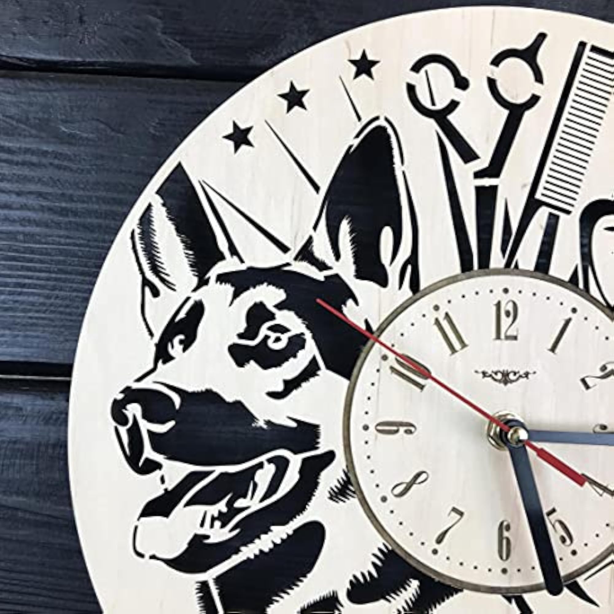 Pet Grooming Wall Clock for Home Decor