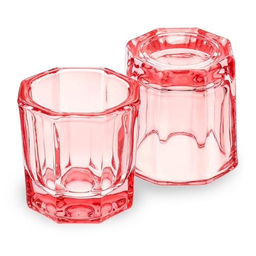 Set de 2 recipientes de vidrio para uñas rosa miniatura 1