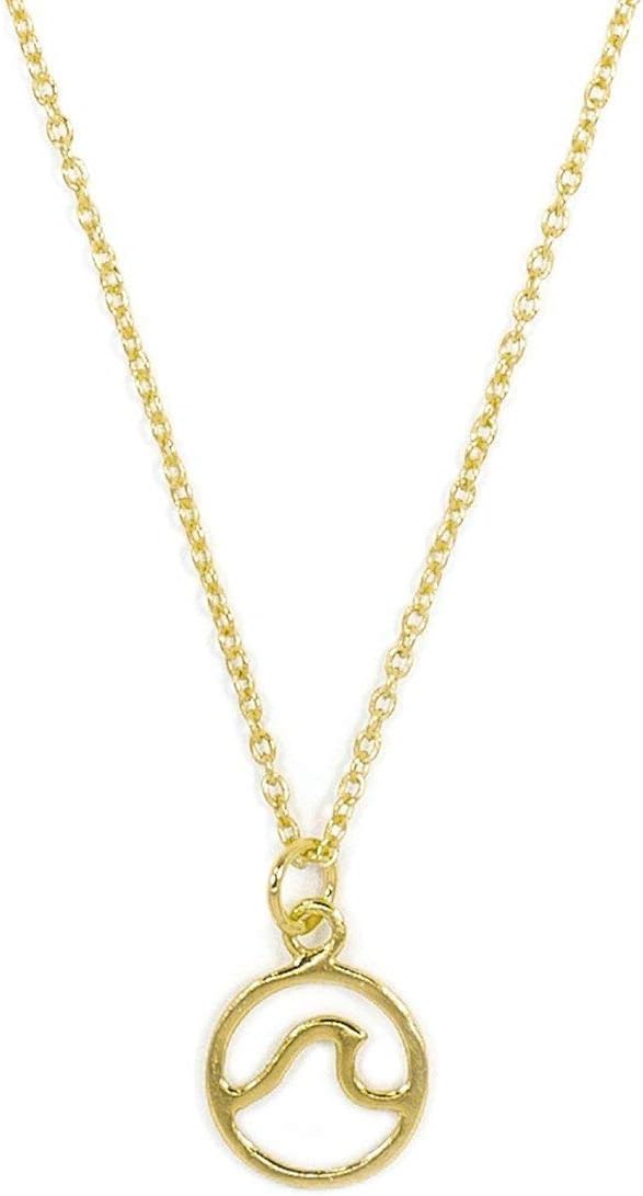 Pura Vida Gold Plated Wave Necklace - .925 Sterling Silver