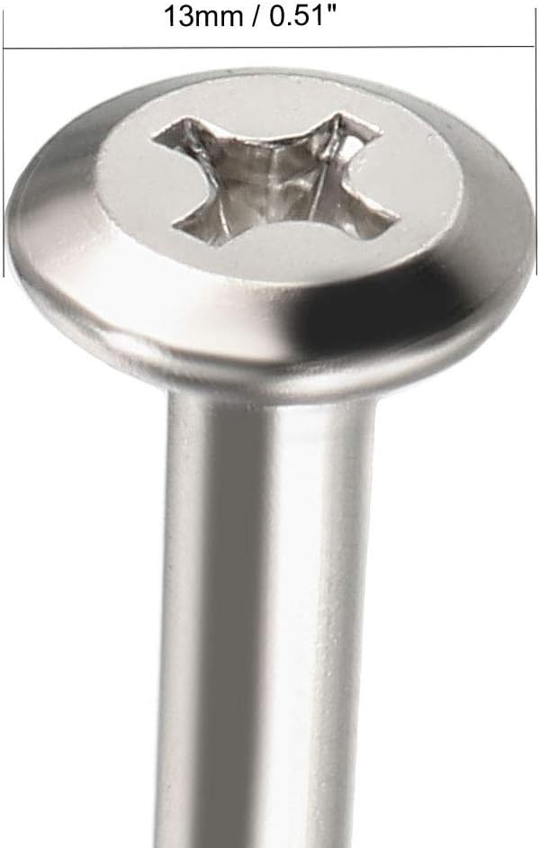 sourcing map M6x100mm Phillips Head Screws Furniture Bolts 58mm Thread Length 5pcs, Silver Tone, M6x100mm,5pcs - Image 5