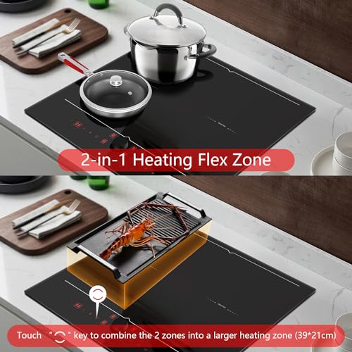 Image of Karinear 24 Inch Induction Cooktop 4 Burners with Magnetic Knob Control