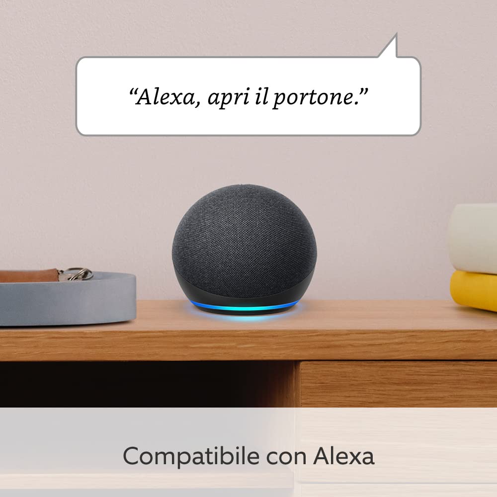 Ring Intercom con Batteria a sgancio rapido aggiuntiva di Amazon | Citofono migliorato, Montaggio fai-da-te (citofono compatibile necessario) + Echo Dot (5ª generazione)