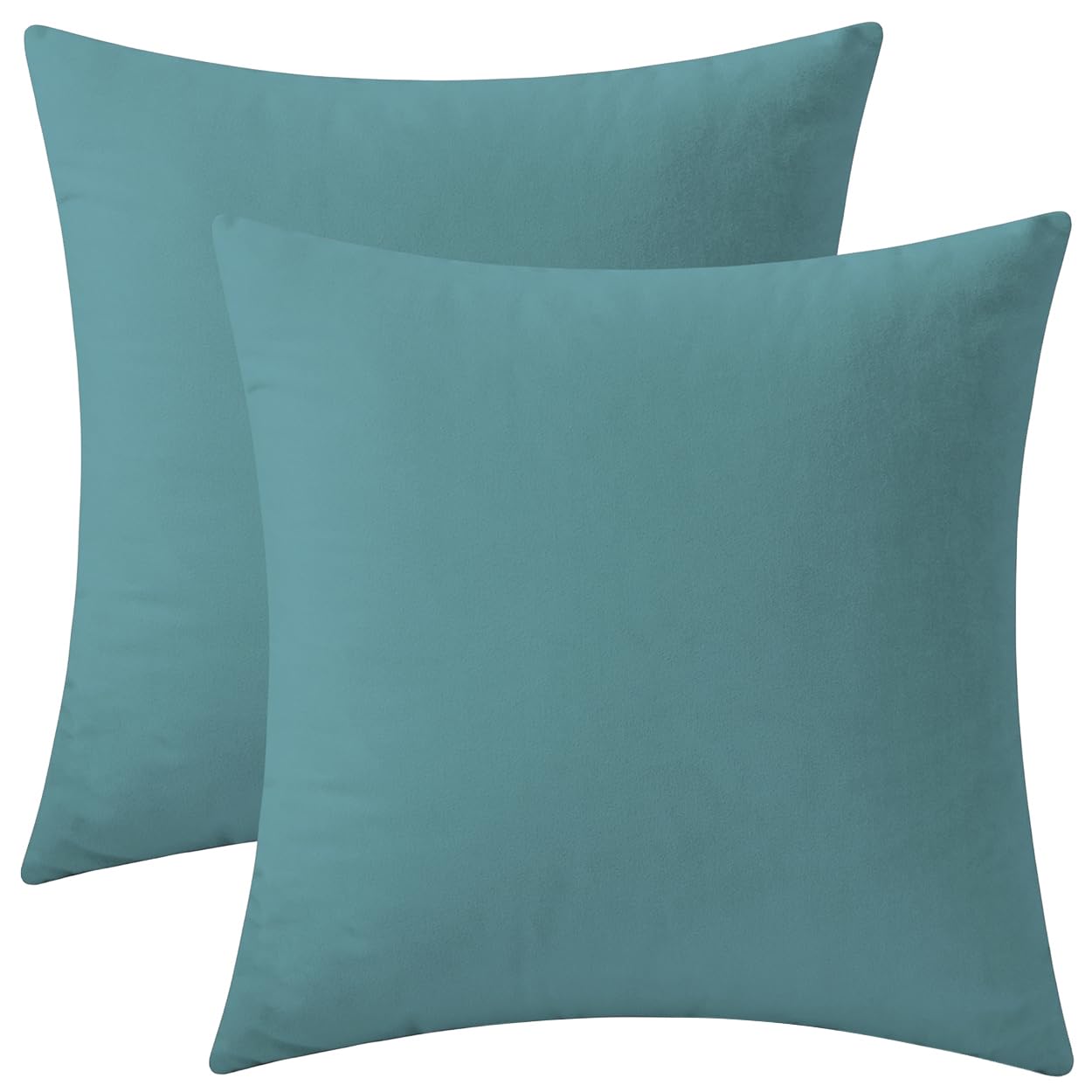Rythome Set of 2 Velvet Throw Pillow Covers for Couch and Bed - 20"x20", Aqua