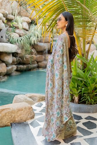 Image of MIRCHI FASHION Women Saree Floral Print Chiffon | Lightweight Festive Occasion Sari for Farewell and Functions with Unstitched Blouse Piece