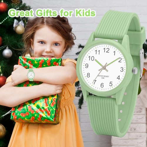 Kids Analog Watch Boys Girls, 30M Waterproof, Sports Watch for Boys, Easy to Read Children's Thin Dial Wrist Watches with Soft Band, for Ages 5-15 Kids Great Birthday Gifts Christmas Day3
