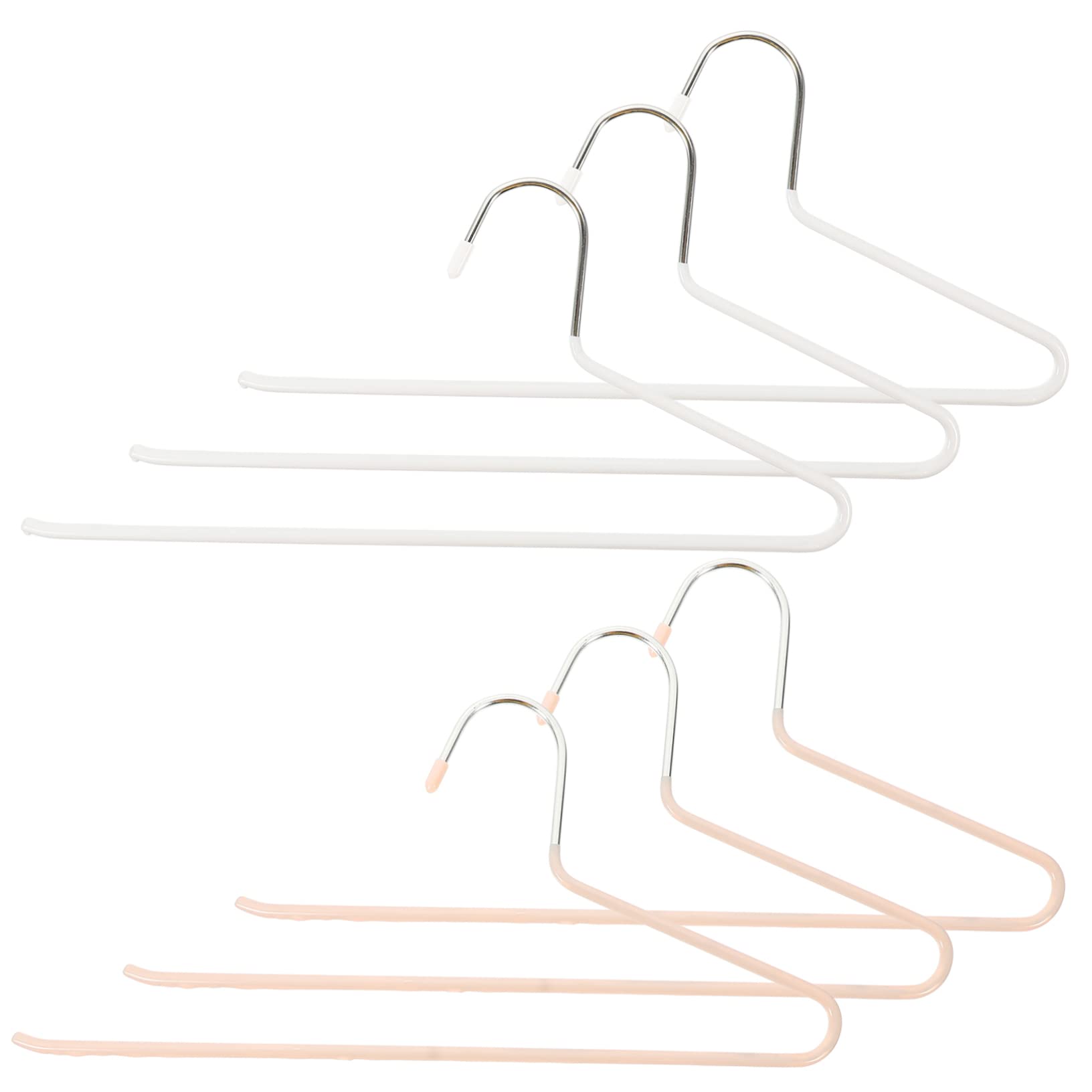 Unomor 6Pcs Multi Function Pants Hangers Non Slip Trouser Rack with Open Ended Design for Closet Organization for Ties Scarves and Pants Storage