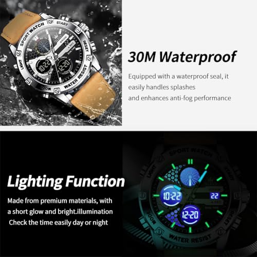 Image of OLEVS Men Watches Fashion Date Gift Chronograph Watch for Men Large Business Digital Calendar Waterproof Mens Wrist Watch