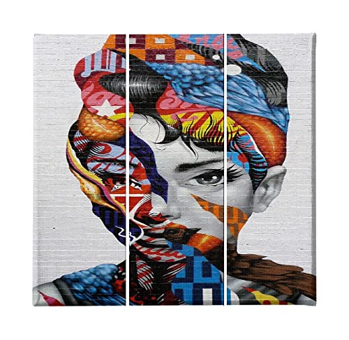 Tableau Femme en bois et polyester de haute qualité portrait 3 pièces