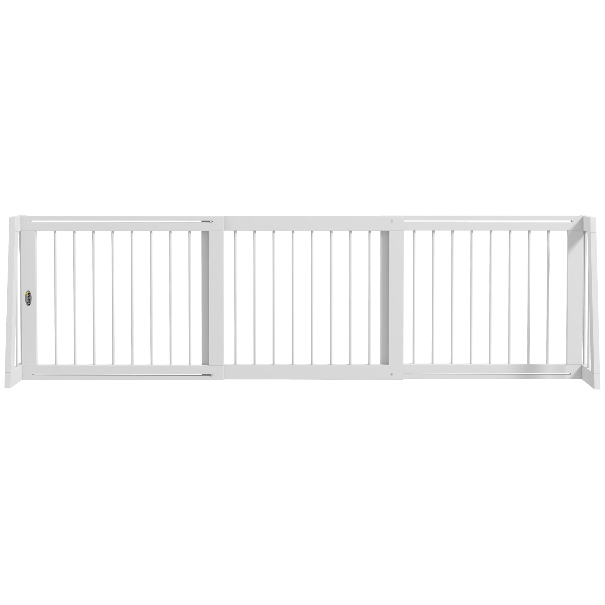 PawHut Absperrgitter Hund, Ausziehbar Freistehendes Schutzgitter mit 3 Paneelen, 56 x 71-190 cm Holz Hundegitter für Treppen, Türen, Küche, Kamin, Treppengitter für kleine Hunde, Weiß
