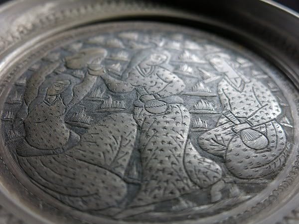 Amazon.co.jp: イラン銅皿①金工壁掛け中東アラブ地域毛彫り